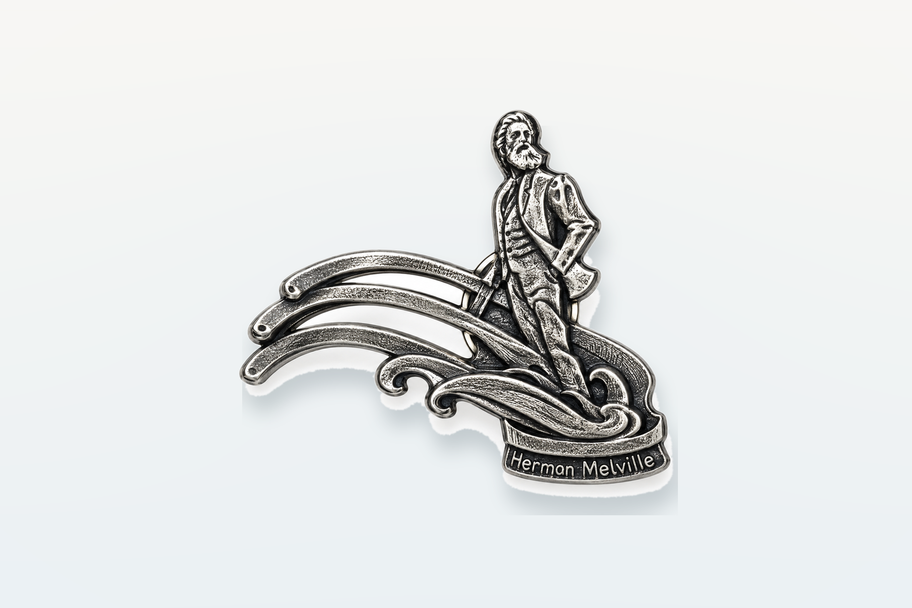 herman melville statue pin silver